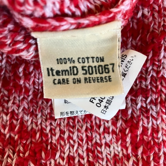 L.L. Bean XS Red & White Knit Pullover Sweater - Picture 5 of 8